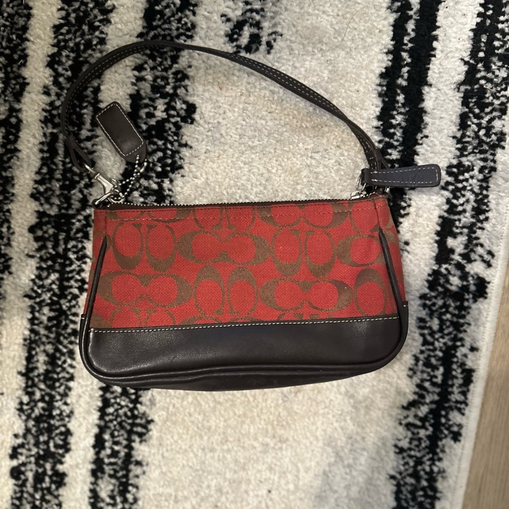Coach Red and Brown Shoulder Bag